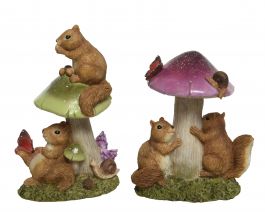 Figura gobica, veveričke, polž, metulj 16 cm, Kaem.