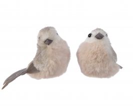 Figura ptiček belo/rjav 8 cm, Kaem.