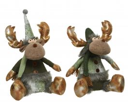 Figura božična jelenček zeleno/rjav 39 cm, Kaem.