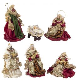 Jaslice okrasne belo/rdeče, set 6/1, dimenzije: 3 x 15x15x28cm, 1 x 18x18x20 cm, 1 x 20x18x25 cm, Bizz.