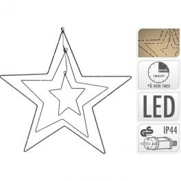 Zvezda okrasna126 led toplo bela svetloba, IP44, Koo.