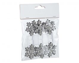 Ščipalka Snežinka srebrne 11cm 6/1
