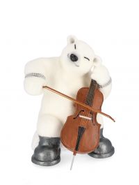 Figura stoječi medved Stevie z violončelom 34x44 cm, Bizz.