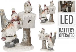 Figura božična božiček s poštnim nabiralnikom 33x47 cm, led, Koo.