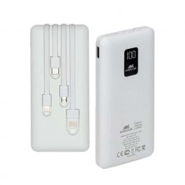 Baterija prenosna RIVA VA2210 10.000mAh z LCD + komplet kablov, bela