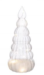 Okrasna steklena smrećica led 26 cm, Bizz.