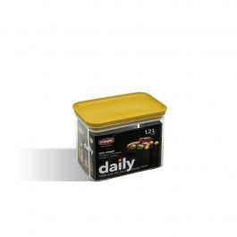 Doza pravokotna Daily 1,2l, rumen pokrov, 15,5x10x12cm
