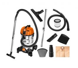Sesalec industrijski 35l, 1600W, inox, NEO, primeren za brusilnik za stene 