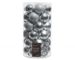 Bučke novoletne srebrne sijaj/mat plastične mix fi 6 cm, set 37/1, Kaem.