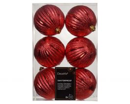 Bučke novoletne rdeče plastične fi 8 cm, set 6/1, Kaem.
