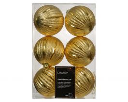 Bučke novoletne zlate plastične fi 8 cm, set 6/1, Kaem.