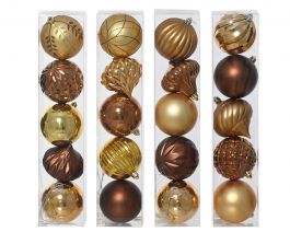 Bučke novoletne zlato/rjave plastične fi 8 cm, set 5/1, Kaem.
