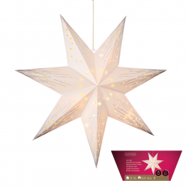 Zvezda božična viseča 10 led 40 cm, na baterije, Kaem.