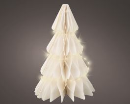 Smrečica novoletna bela papir led 25 cm, Kaem.