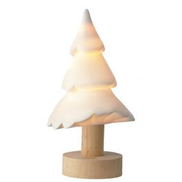 Drevo bozično 8 led belo porcelan, 13,5 cm, Kaem.