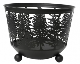 Odprto ognjišče iz mat železa z izrezom drevesa fi 45 cm, Kaem.