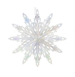 Okrasek za jelko snežinka mavrična 14 cm, Kaem.