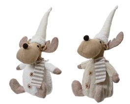 Figura božična jelenček bež 38 cm, Kaem.