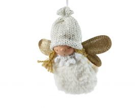 Figura božična punčka angel viseča 15 cm, Kaem.