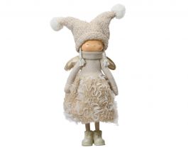 Figura božična punčka krem 46 cm, Kaem.