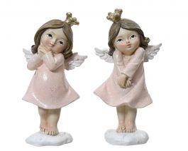 Figura božična angel punčka 10,5 cm, Kaem.