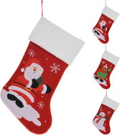 Nogavica božična rdeča z motivom 46 cm, Koo.