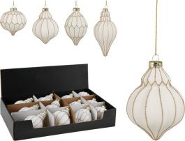 Bučka novoletna ornament belo/zlata, Koo.