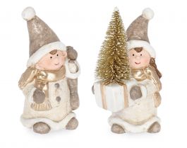 Figura božična punčka/fantek Dorotea 18 cm, Bizz.