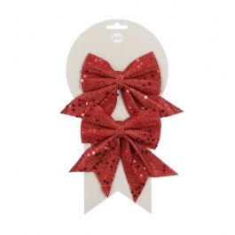 Okrasek za jeklo mašnica rdeča 13 cm, set 2/1, Edel.