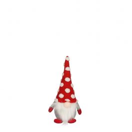 Figura božična palček rdečo/siv 29 cm, Edel.