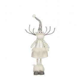 Figura božična jelenček srebrn 61cm, Edel.