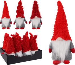 Figura božična božiček rdečo/siv 22 cm, Koo.