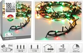 Lučke 180 led zelena/rdeča/rumena 8 funkcij utripanja s časovnikom 13,5 m, IP44, Koo.