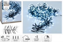 Lučke 1152  led ledeno bela grozdne s programatorjem s časovnikom 8,5m, IP44, Koo.
