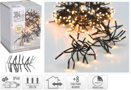Lučke 384 led toplo bele grozde s programatorjem s časovnikom 3m, IP44, Koo.
