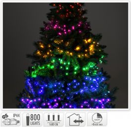 Lučke 800 led večbarvne grozdne s programatorjem s časovnikom 16 m, IP44, Koo.