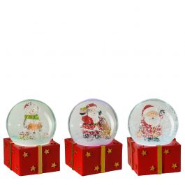 Krogla snežna Santa snowman z LED lučko, 9x6,5cm
