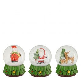 Krogla snežna Xmas figurice zelene, 9x6,5cm
