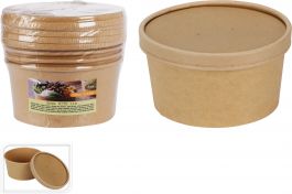 Posoda za hrano, papirnata s pokrovom, 1000ml,  set 5/1
