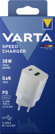 Polnilec naprav, Speed Charge 38W, 1xUSB, 1xUSB-C, Varta