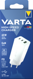 Polnilec naprav, High Speed Charge 65W, 1xUSB, 2xUSB-C, Varta