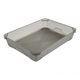 Košara mrežasta za shranjevanje Mirko 26,5x20x7cm, pvc, crystal grey
