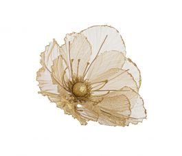 Cvetje umetno božična magnolija zlata fi 27 cm, Bizz.