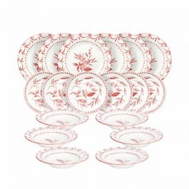 Krožnik garnitura Olimpia new Coral, 18/1, porcelan
