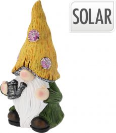 Figura vrtni palček s solarno lučko 37 cm, Kop.