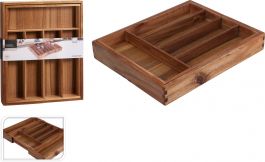 Predalnik za jedilni pribor 24 x 28 - 45 x 5cm - akacija
