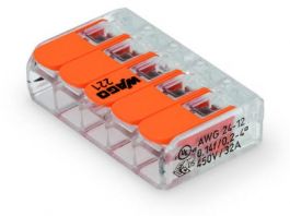 Hitra inštalacijska sponka WAGO 1x5P 0,5-4mm2 za trdo in mehko žico 450V 32A 25kos Wago
