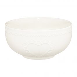 Skleda Galactic, bela, srčki, 13cm, porcelan
