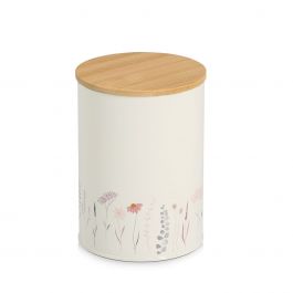 Doza kovinska z bambus pokrovom Flowers, 1400ml
