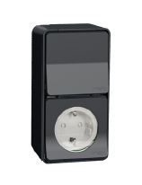 Vtičnica + menjalo stikalo Mureva  N/O Antracit Schneider